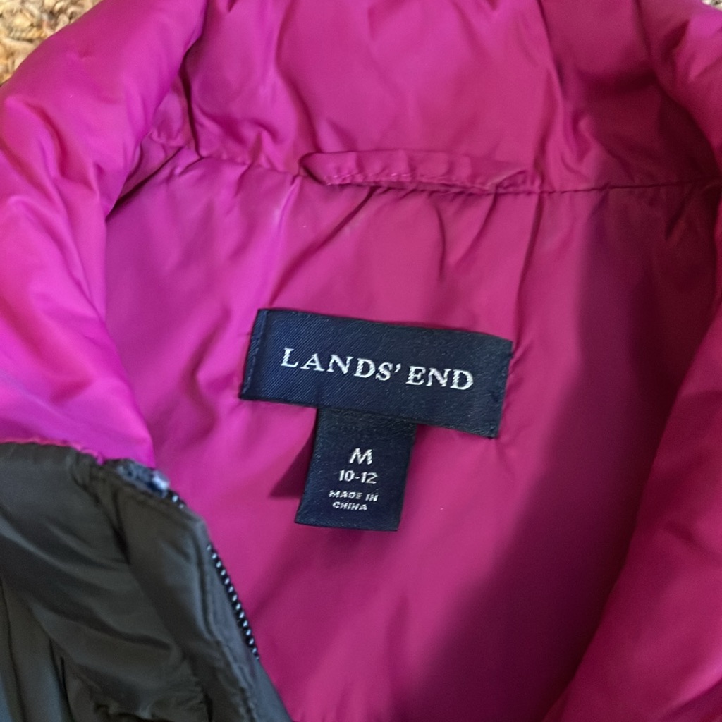 Lands End Brown/Pink Puffer Jacket
